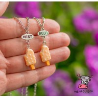 Кулон для друзей "Best Buds. Мороженое Эскимо ванильное ". Цена за набор 